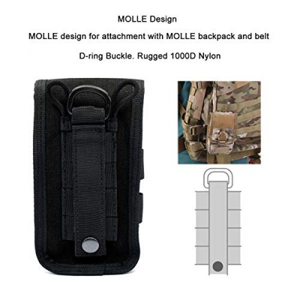 Riyiter Tactical Pouch 2 Riyiter Universal Multifunction Cell Phone Holster Pouch Tactical Smartphone Pouches EDC Case Molle Gadget Bag Case with Belt Loop Hook Cover Case Double-Layer Nylon Coin Purse Black