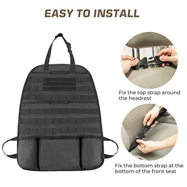 Gogoku Tactical Pouch 2 Gogoku Car Backseat Organizer Tactical Molle Panel Seat Back Protector Cover with Molle Pouch