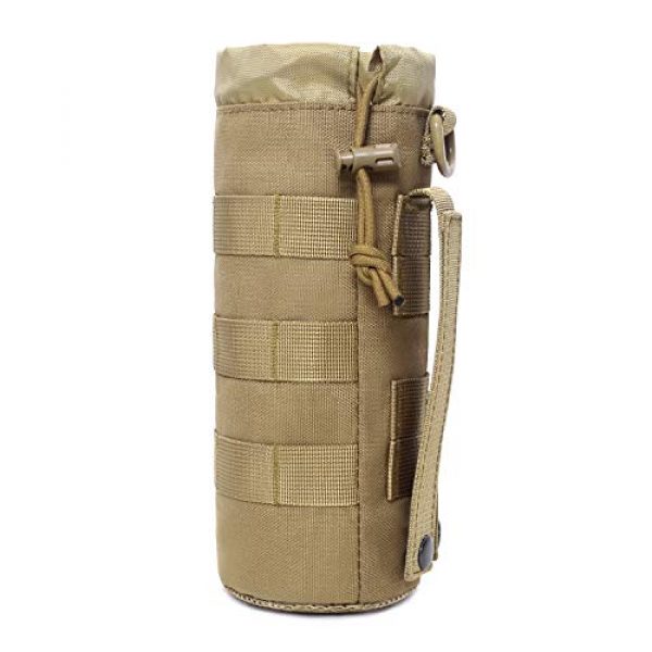 Tacticool Tactical Pouch 1 Tactical Molle Water Bottle Pouch Military Drawstring Open Top & Mesh Bottom Travel Water Bottle Holder Bag Tactical Hydration Carrier