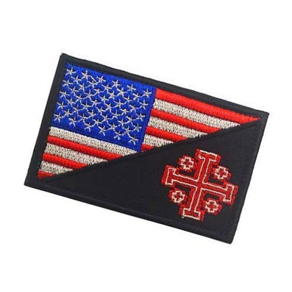 Embroidery Patch Airsoft Morale Patch 3 United States Flag Templar Knights Jerusalem Cross Military Hook Loop Tactics Morale Embroidered Patch