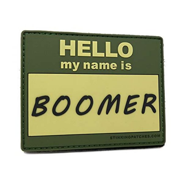 Stinking Patch Co. Airsoft Morale Patch 1 Hello My Name is Boomer - PVC Rubber Tactical Morale Patch