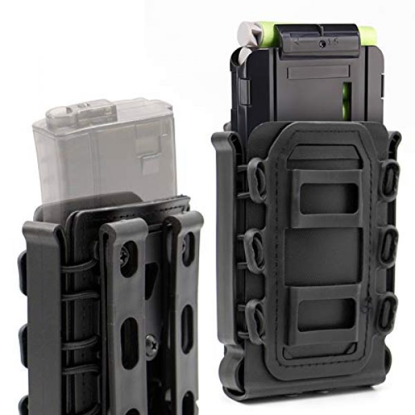 RioRand Tactical Pouch 1 RioRand 2PCS Tactical Softshell Magazine Pouch 5.56mm 7.62mm Airsoft Hunting Shooting Soft Shell Mag Carrier Bag with Molle Clip/Air Hole