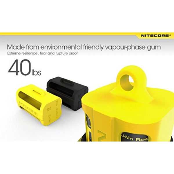 Nitecore Tactical Pouch 5 Nitecore NBM40 Battery Magazine Organizer, Black, Green, & Yellow Color Options - Holds 4x 18650 Batteries plus LumenTac Keychain Flashlight (Black)