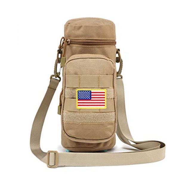 GoodTake Tactical Pouch 3 GoodTake Outdoors Molle Water Bottle Pouch Tactical Gear Kettle Waist Shoulder Bag for Army Fans Climbing Camping Hiking Bags with USA Flag Patch