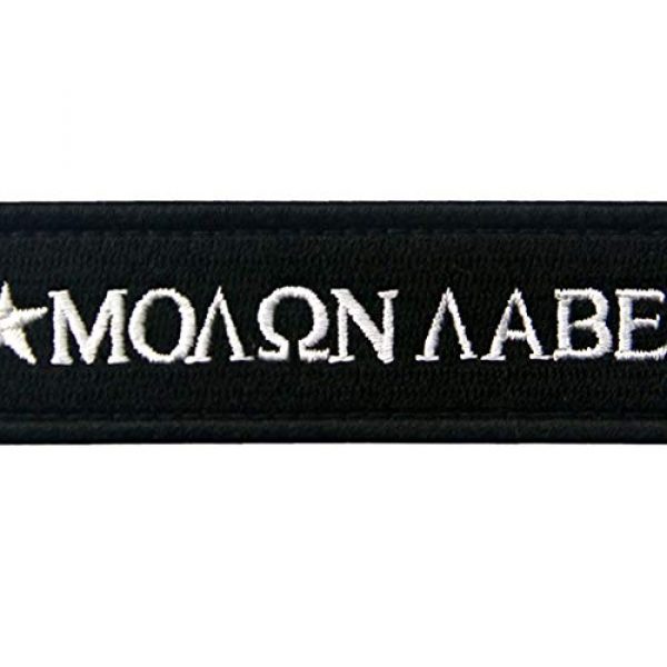 Rocking Planet Airsoft Morale Patch 2 Molon Labe Spatan Tactical Patch Embroidered Military Morale Applique Fastener Hook & Loop Emblem, White & Black