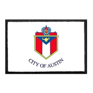 P PULLPATCH Airsoft Morale Patch 1 Austin City Flag - Color Morale Patch | Hook and Loop Attach for Hats, Jeans, Vest, Coat | 2x3 in | by Pull Patch