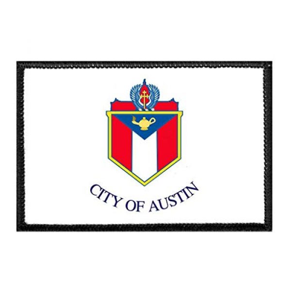 P PULLPATCH Airsoft Morale Patch 1 Austin City Flag - Color Morale Patch | Hook and Loop Attach for Hats, Jeans, Vest, Coat | 2x3 in | by Pull Patch