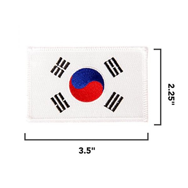 Desert Cactus Airsoft Morale Patch 2 South Korea Flag Patch Bulk 3-Pack 3.5Wx2.25H State Iron On Sew Embroidered Tactical Morale Back Pack Hat Bags Korean (3-Pack Patch)