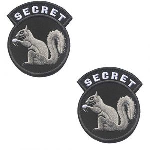 ODSP Airsoft Morale Patch 4 Secret Squirrel Embroidered Morale Patch 3.35 x 2.95 Inch 2PCS