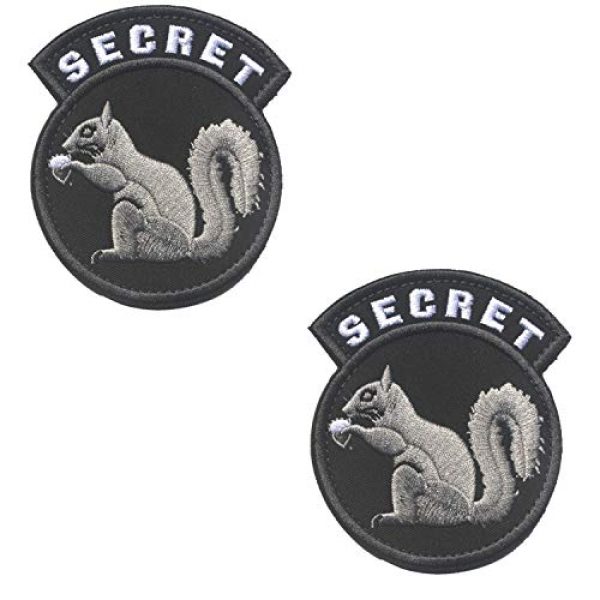 ODSP Airsoft Morale Patch 4 Secret Squirrel Embroidered Morale Patch 3.35 x 2.95 Inch 2PCS
