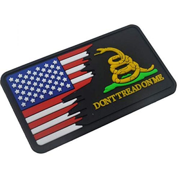 ODSP Airsoft Morale Patch 6 3D PVC Don't Tread On Me and USA Flag Tactical Military Morale Fastener Hook Patch 3.15x1.97 inch Sized 2PCS