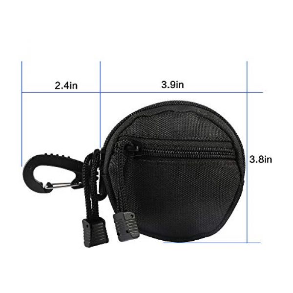 Picowe Tactical Pouch 2 Picowe 6 Pack Tactical Pouch Keychain Wallet, Professional EDC Molle Bag Accessories for Military Gear Bags, Small Coin Purse with Hook for Camping Hunting Shooting (Black)