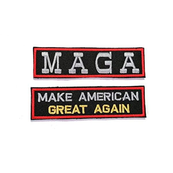 HOMMALAI Airsoft Morale Patch 1 B83 Make America Great Again MAGA Flag Military Tactical Embroidered Morale Patch 2 Pcs. (Hook Backing)