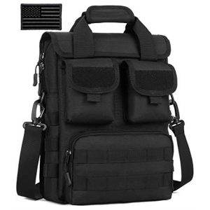 Protector Plus Tactical Pouch 1 Protector Plus Tactical Messenger Bag Men Military MOLLE Sling Shoulder Pack Briefcase Assault Gear Handbags Outdoor Utility Carry Satchel (Patch Included)