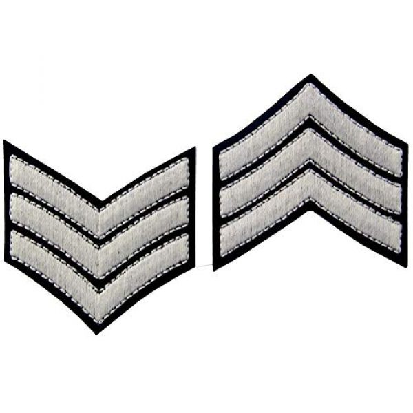 EmbTao Airsoft Morale Patch 6 Glow in Dark Millitary Uniform Chevrons Sergeant Stripes US Army Embroidered Arms Emblem Iron On Sew On Shoulder Patch, Pack of 2