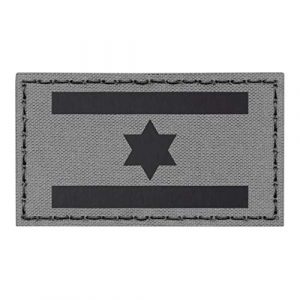 Tactical Freaky Airsoft Morale Patch 1 IR Israel Flag Wolf Gray IDF Star David 2x3.5 Infrared Grey IFF Tactical Morale Fastener Patch