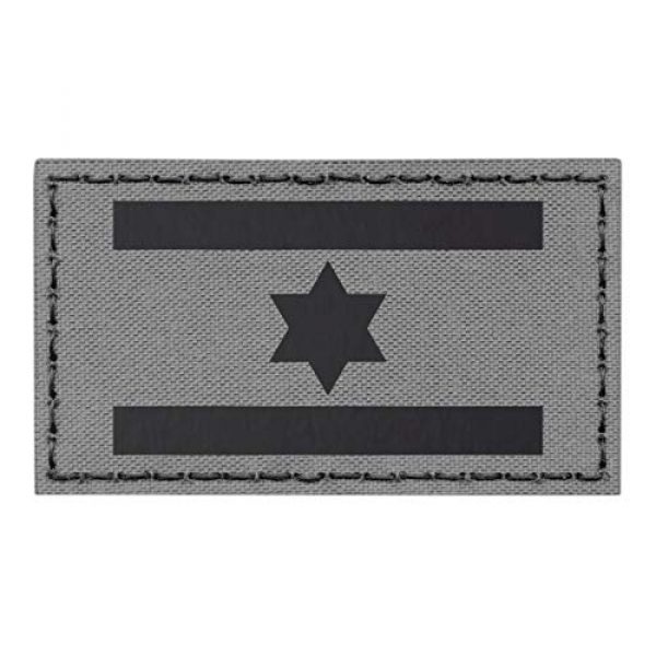 Tactical Freaky Airsoft Morale Patch 1 IR Israel Flag Wolf Gray IDF Star David 2x3.5 Infrared Grey IFF Tactical Morale Fastener Patch