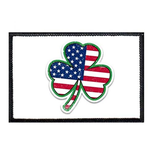 P PULLPATCH Airsoft Morale Patch 1 3 Leaf Clover - US Flag - Shadow Morale Patch | Hook and Loop Attach for Hats, Jeans, Vest, Coat | 2x3 in | by Pull Patch