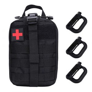 Aoutacc Tactical Pouch 1 Tactical MOLLE Rip Away EMT Medical Pouch, Empty IFAK Medical First Aid Kit Bag EDC Military First Aid Utility Pouch (Bag Only)