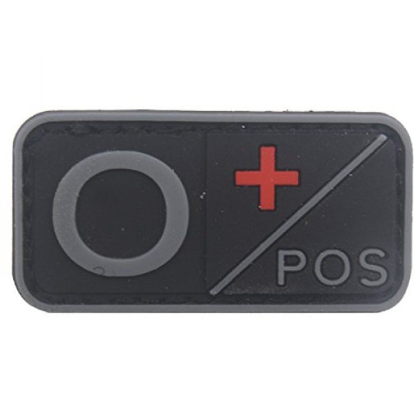 ODSP Airsoft Morale Patch 5 Blood Type Patch Kit O Pos, Tactical Type O Positive 3D PVC Rubber Fastener Patches, 1.97 X 0.98 Inch Sized, Bundle 4 Pieces