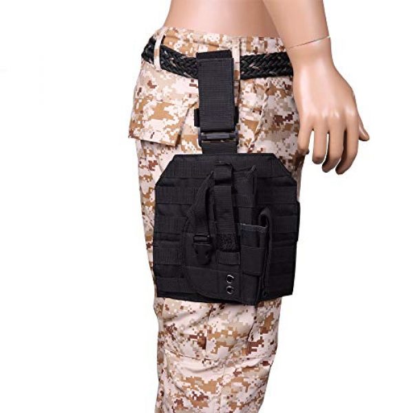 Gexgune Tactical Pouch 1 Gexgune Molle Adjustable Tactical Holster Puttee Thigh Leg PB 075 Pistol Gun Holster Pouch with Magazine Pocket 5 Colors Optional