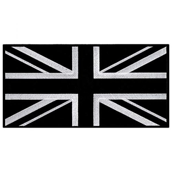 Cypress Collectibles Embroidered Patches Airsoft Morale Patch 1 Large Black Union Jack Embroidered Patch British Flag UK Great Britain Iron-On