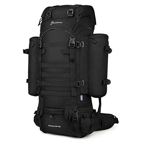 Mardingtop Tactical Backpack 6 Mardingtop Bundle Items: 65+10L Molle Hiking Tactical Backpack Black