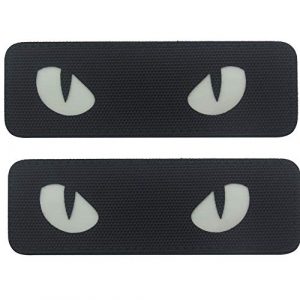 ODSP Airsoft Morale Patch 1 Cat Eyes Reflective Tactical Military Morale Embroidered Patch Combat Fasteners Hook and Loop Backing (Black)