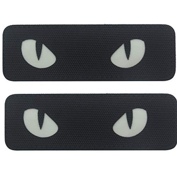 ODSP Airsoft Morale Patch 1 Cat Eyes Reflective Tactical Military Morale Embroidered Patch Combat Fasteners Hook and Loop Backing (Black)