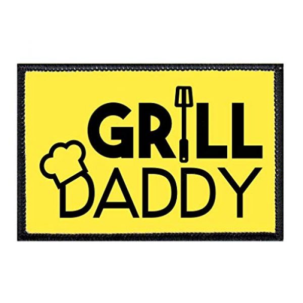 P PULLPATCH Airsoft Morale Patch 1 Grill Daddy Morale Patch | Hook and Loop Attach for Hats, Jeans, Vest, Coat | 2x3 in | by Pull Patch