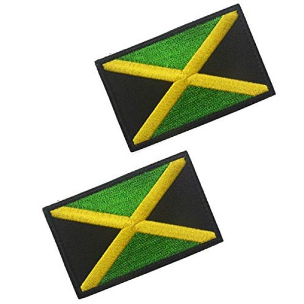 Tactical Embroidery Patch Airsoft Morale Patch 1 2pcs Jamaica Flag Embroidery Patch Military Tactical Morale Patch Badges Emblem Applique Hook Patches for Clothes Backpack Accessories