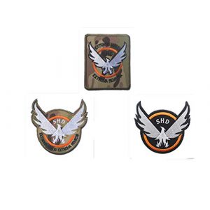 Embroidery Patch Airsoft Morale Patch 1 3 Pieces Tom Clancy's The Division Agent SHD Logo Military Hook Loop Tactics Morale Embroidered Patch (color4)