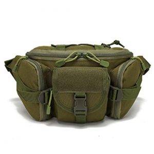 Jipemtra Tactical Pouch 1 Fanny Pack Tactical Waist Pack Military Fanny Packs MOLLE Army Waist Bag Utility Hip Belt EDC Pack Bag Adjustable for Outdoors Traveling Camping Hunting Running Cycling Fishing Dog Walking