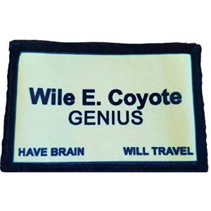 RedheadedTshirts Airsoft Morale Patch 1 Business Card Wile E. Coyote Funny Morale Patch. 2x3" Hook Patch. Redhaededtshirts Made in The USA