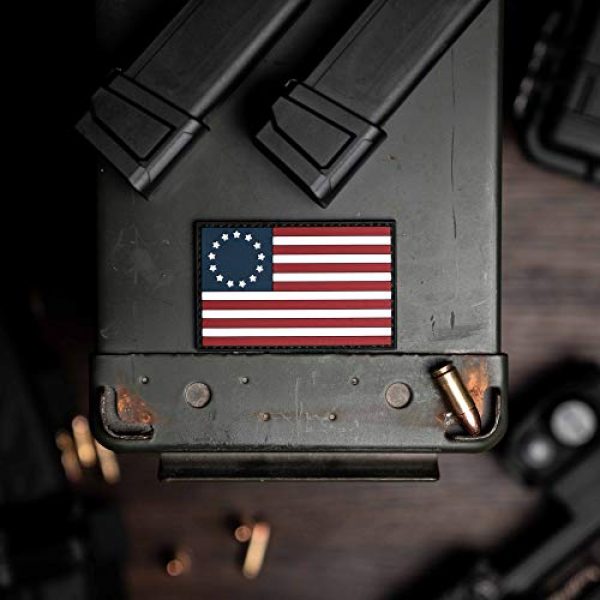 NEO Tactical Gear Airsoft Morale Patch 1 NEO Tactical Gear Betsy Ross US Flag PVC Rubber Morale Patch - Crossfit Patch - Hook Backed with Loop Attachment Piece That Can Be Sewn On