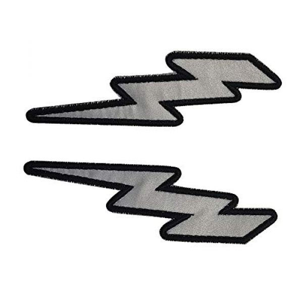 APBVIHL Airsoft Morale Patch 5 IR Infrared Reflective Lightning Bolt Patch Set, Military Tactical Morale Emblem Hook and Loop Fastener Backing Motorcycle MC Patches Armband Badges for Clothing Accessory Backpack