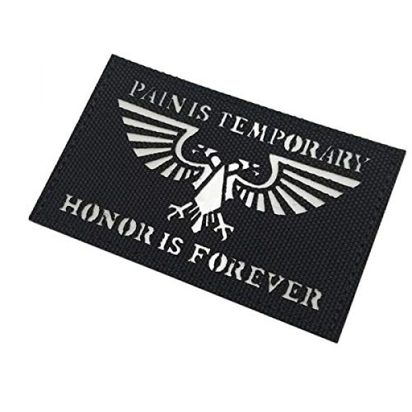 ODSP Airsoft Morale Patch 5 Glow-in-The-Dark Patch, Pain is Temporary Honor is Forever, Tactical Morale Sew on Patches with Hook and Loop Fastener Backing for Jackets Jeans Hat Bags Vests Uniforms 3.15 x 1.97 Inch 2PCS