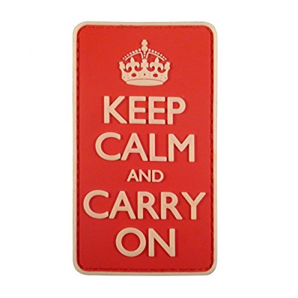 LEGEEON Airsoft Morale Patch 2 LEGEEON Keep Calm Carry On WW2 WWII Morale PVC 3D Hook&Loop Patch