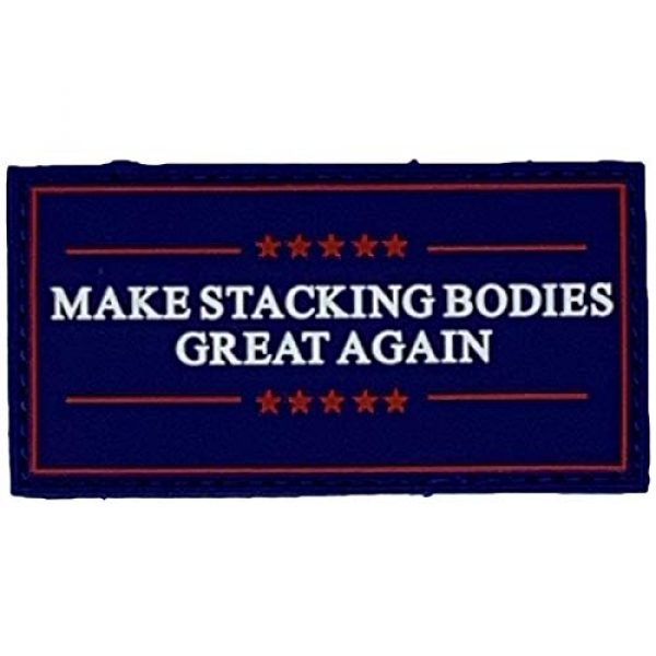 PatchOps Airsoft Morale Patch 1 PatchOps Trump 2020 Make Stacking Bodies Great Again PVC Tactical Morale Patch - Hook Back
