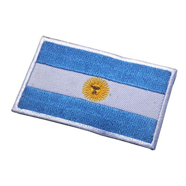 Tactical Embroidery Patch Airsoft Morale Patch 3 2pcs Argentina Flag Embroidery Patch Military Tactical Morale Patch Badges Emblem Applique Hook Patches for Clothes Backpack Accessories