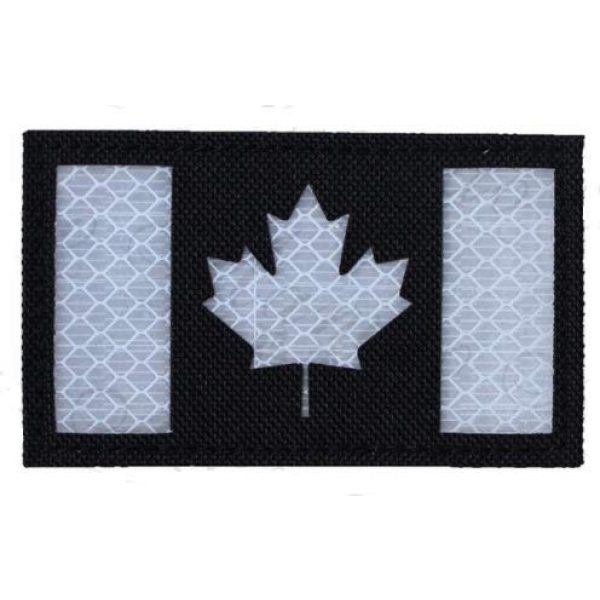 Tactical Embroidery Patch Airsoft Morale Patch 1 IR Canada Flag Infrared Reflective Tactical Embroidery Patch Hook & Loop Morale Patch Military Patch for Clothing Accessory Backpack Armband (color4)
