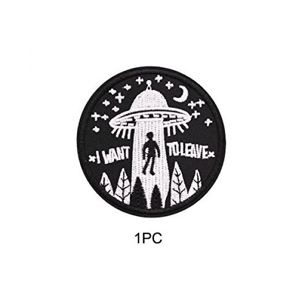 U-Sky Airsoft Morale Patch 4 U-Sky Sew or Iron on Patches - I Want to Leave - Pack of 2 Different Design