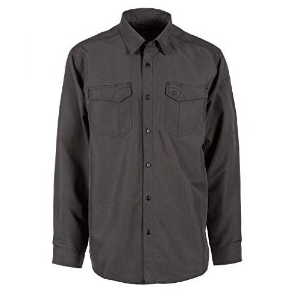 5.11 Tactical Shirt 4 Tactical Fast-Tac Long Sleeve Shirt, Khaki, Medium