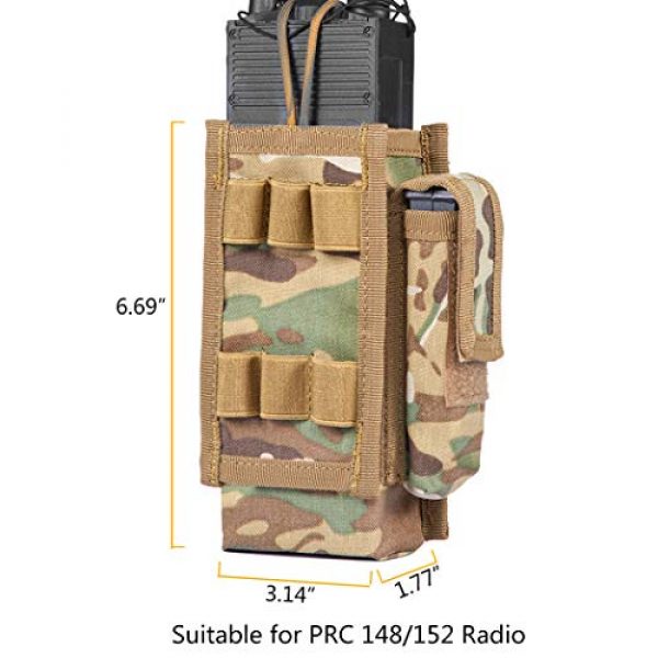 IDOGEAR Tactical Pouch 3 IDOGEAR Tactical Radio Pouch Molle Radio Holder for Walkie Talkies PRC 148 / 152 Radio Airsoft Military Outdoor Sports 500D Nylon