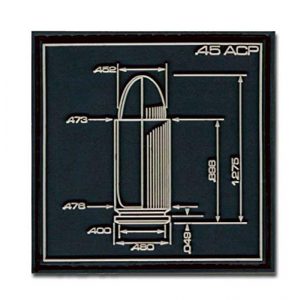 BASTION Airsoft Morale Patch 1 Bastion Tactical Combat Badge PVC Morale Patch Hook and Loop Patch - .45cal Bullet Blu