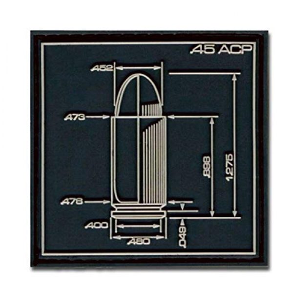 BASTION Airsoft Morale Patch 1 Bastion Tactical Combat Badge PVC Morale Patch Hook and Loop Patch - .45cal Bullet Blu