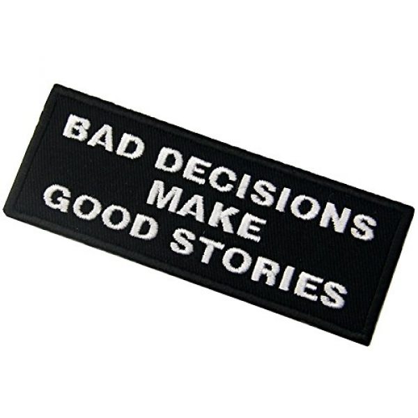 EmbTao Airsoft Morale Patch 4 Bad Decisions Make Good Stories Tactical Patch Embroidered Morale Applique Iron On Sew On Emblem