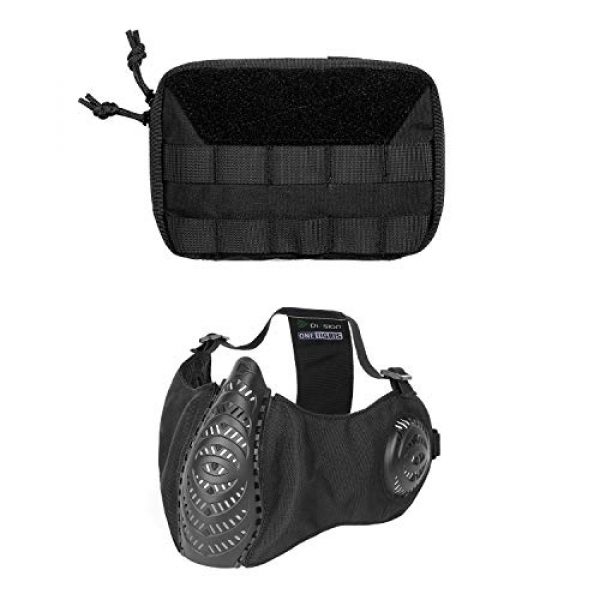 OneTigris Tactical Pouch 1 OneTigris MOLLE Tool Pouch & Airsoft Mask (Black)