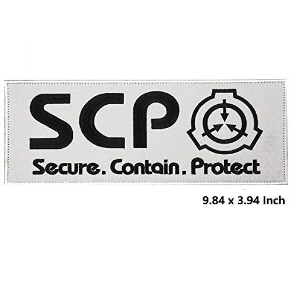APBVIHL Airsoft Morale Patch 2 2 Pack Large Size SCP Foundation Secure Contain Protect Embroidered Patches, Tactical Military Morale Badges Decorative Appliques with Fastener Hook and Loop Backing