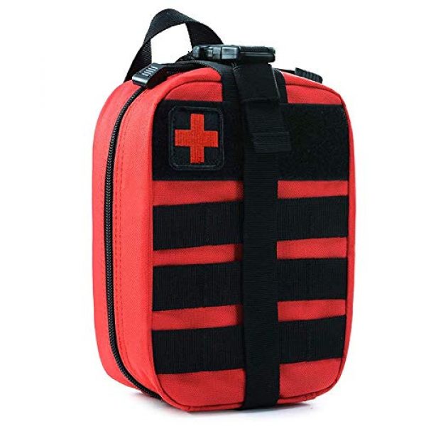 Nujiaa Tactical Pouch 1 Nujiaa First Aid Bag Pouches, Empty IFAK Pouch, Premium Molle EMT Tactical Medical Kit Survival Military, Small Emergency Supplies Pack Accessories for Camping, Hiking, Hunting and Travel (Bag Only)
